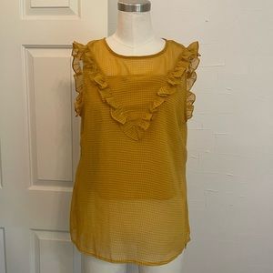 Mustard Checkered Blouse with tank